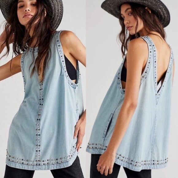 Free People Tops - Free People Kendra Studded Tunic Size XS